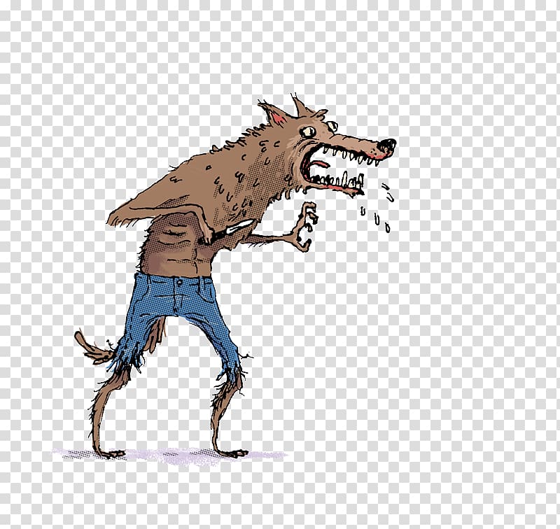 Cartoon Werewolf Illustration, Cartoon werewolf Graffiti transparent background PNG clipart