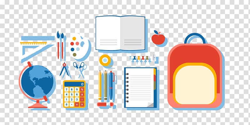 School supplies Illustration, Creative Learning Tools transparent background PNG clipart
