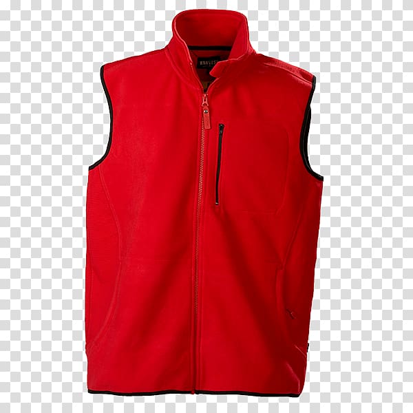 Gilets Waistcoat Polar fleece T-shirt Hoodie, red undershirt transparent background PNG clipart