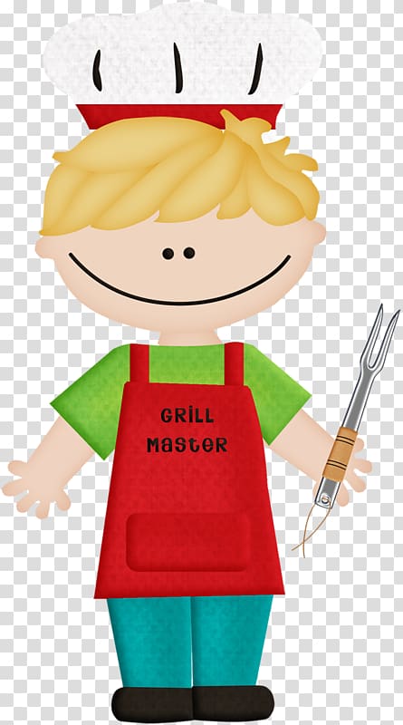 Paper Cook , Cartoon version of the chef with a fork transparent background PNG clipart