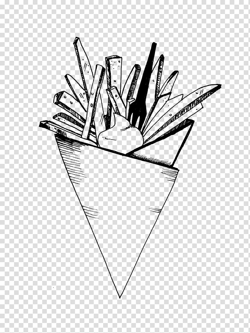 French fries Drawing Line art Cartoon, heb logo transparent background PNG clipart