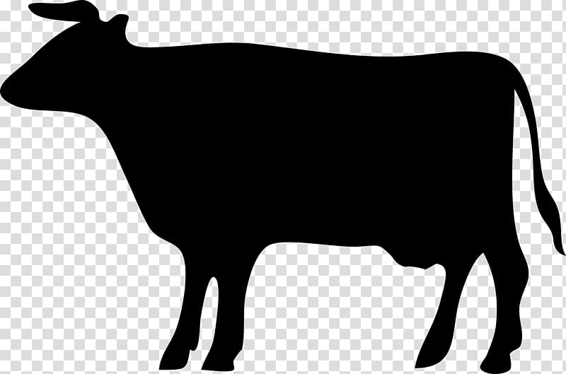 Beef cattle Dairy cattle Silhouette , taurus transparent background PNG clipart