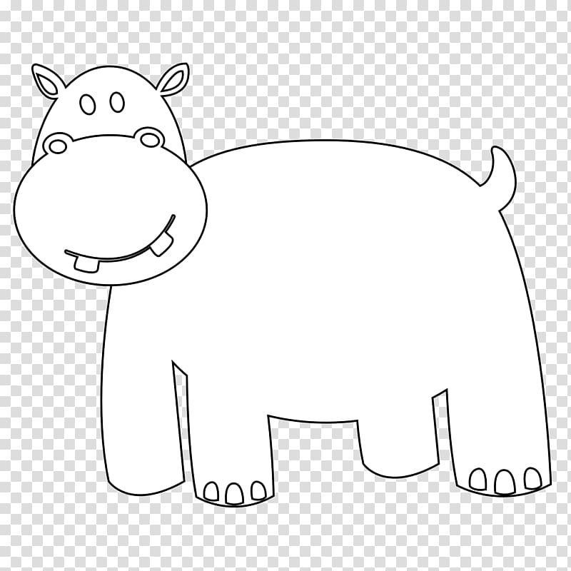 Hippopotamus Coloring book Black and white , Black And White Drawings Of Animals transparent background PNG clipart