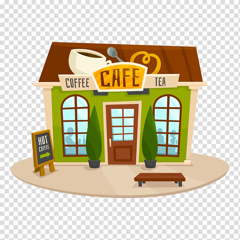 coffee cafe tea illustration, Coffee Cafe Bistro Cartoon, coffee shop transparent background PNG clipart