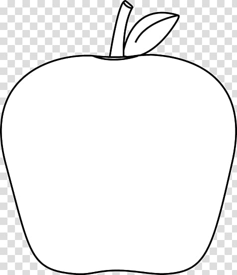 Black and white Apple , Black And White Outline transparent background PNG clipart