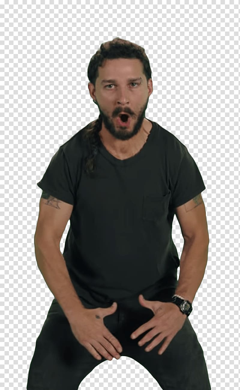 man in black shirt, Just Do It Shia LaBeouf transparent background PNG clipart