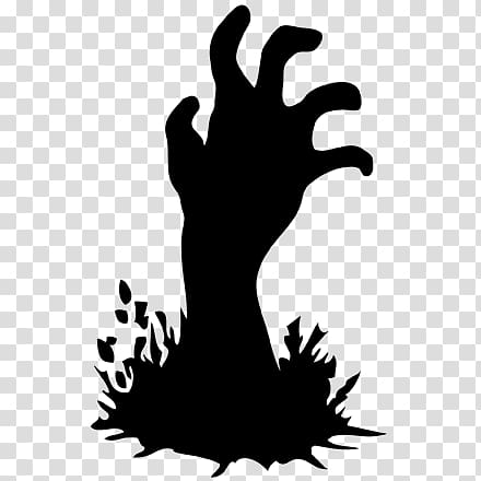 Black and White Zombie Hand transparent background PNG clipart