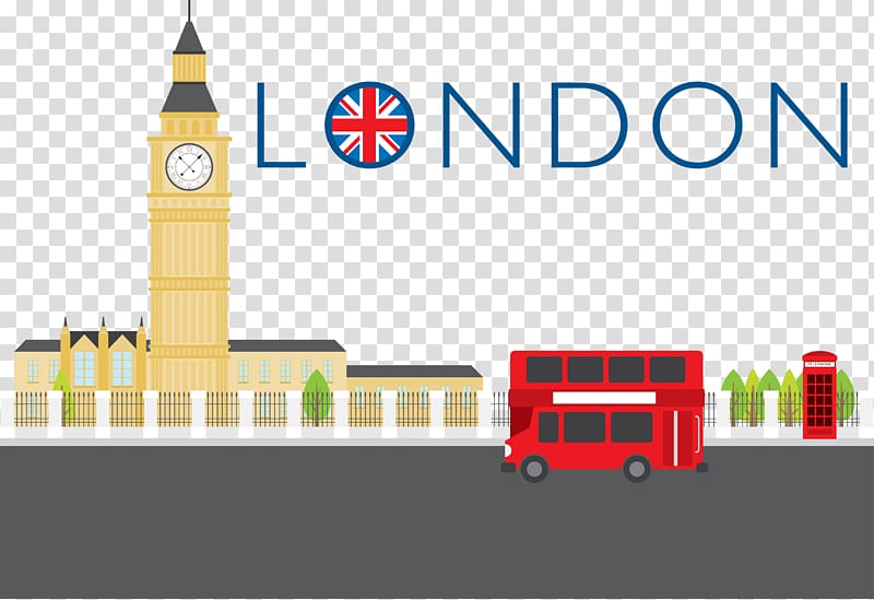 London city illustration, London Cartoon Illustration, London style transparent background PNG clipart