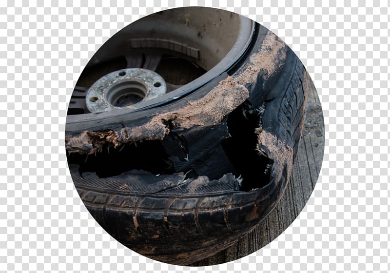 Flat tire Car Wheel Blowout, Product Defect transparent background PNG clipart