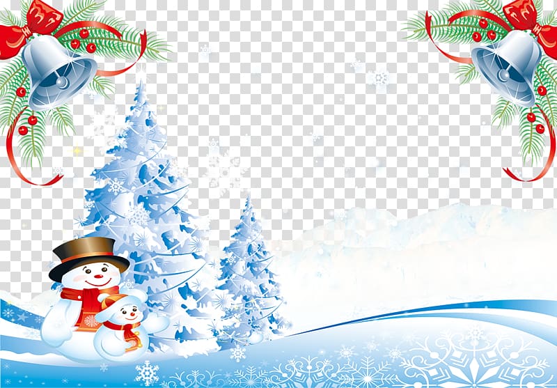 Santa Claus Christmas, Bell tree snowman transparent background PNG clipart