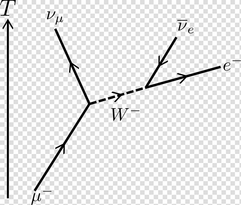Feynman diagram Muon Radioactive decay Electron neutrino, 电 transparent background PNG clipart