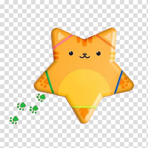 Cat Highlighter Stationery Marker pen Schwan-STABILO Schwanhxe4uxdfer GmbH & Co. KG, Cartoon five pointed stars, cats and footprints transparent background PNG clipart