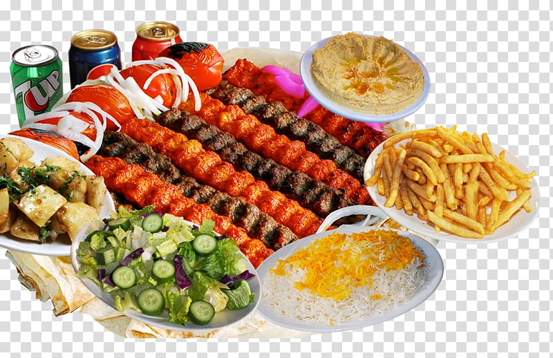 Kabab koobideh Kebab Iranian cuisine Barbecue Street food, mix fruit transparent background PNG clipart