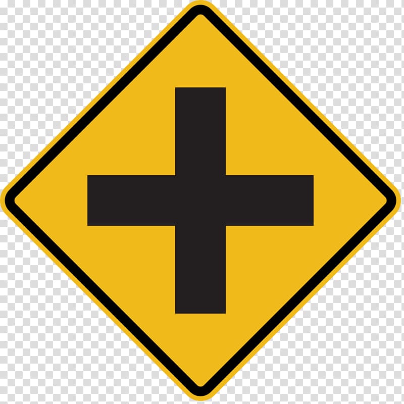 Traffic sign Intersection Road Warning sign, road transparent background PNG clipart
