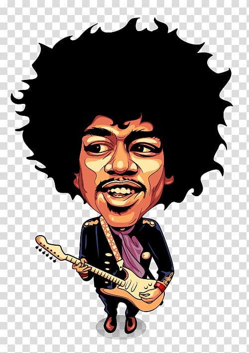 Jimi Hendrix Caricature Cartoon Drawing, caricature transparent background PNG clipart