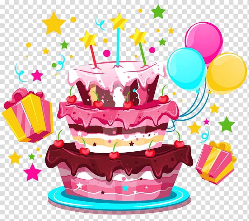 3-layered cake graphic illustration, Birthday cake Happy Birthday to You Party, Birthday transparent background PNG clipart