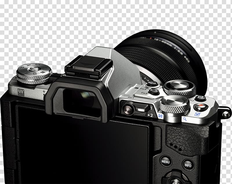 Digital SLR Olympus OM-D E-M5 Camera Micro Four Thirds system, Camera transparent background PNG clipart