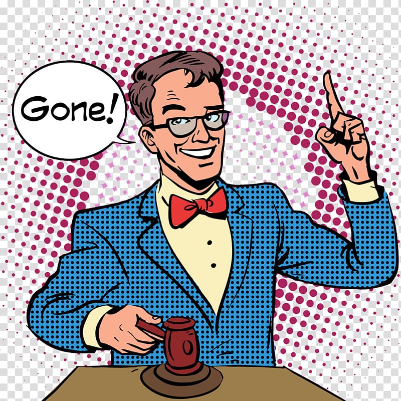 Auctioneer Illustration, Business man transparent background PNG clipart