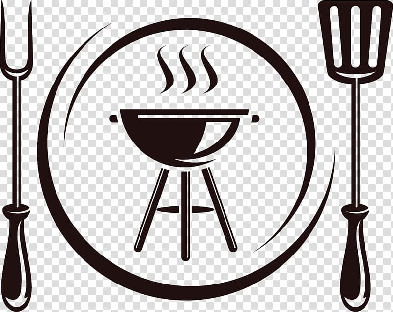 black gas grill with fork and spatula , Fork Tableware Barbecue Knife Cartoon, Hand-painted cartoon barbecue fork transparent background PNG clipart