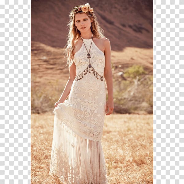 Wedding dress Boho-chic Bride Bohemianism, boho style transparent background PNG clipart