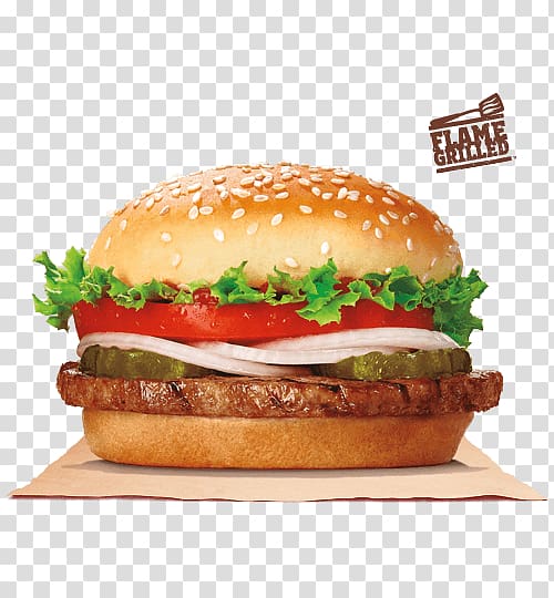 Whopper Burger King grilled chicken sandwiches Hamburger Cheeseburger, burger king transparent background PNG clipart