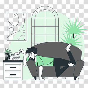 illustration, Cabin fever, home, people, stay, illness, lonely, mental health, feeling transparent background PNG clipart thumbnail