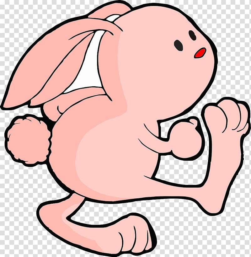 Domestic pig Dog Cartoon, Running rabbit transparent background PNG clipart