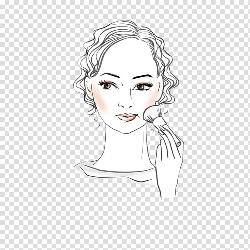 putting on makeup clip art black and white