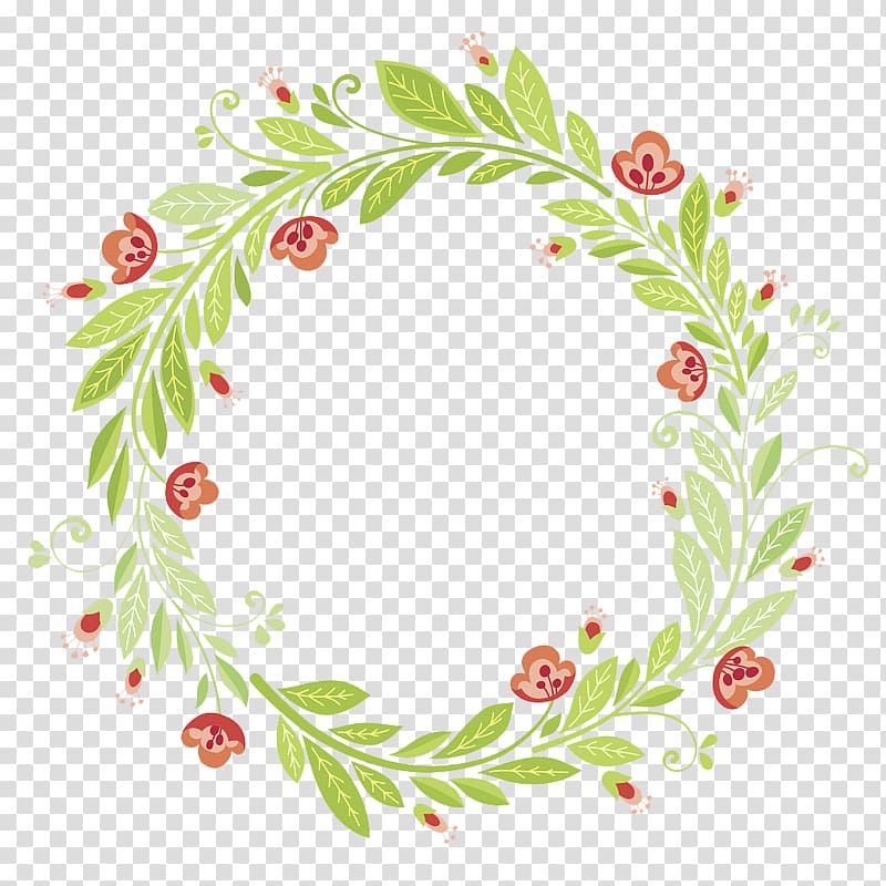 Leaf Illustration, greenery safflower circle transparent background PNG clipart