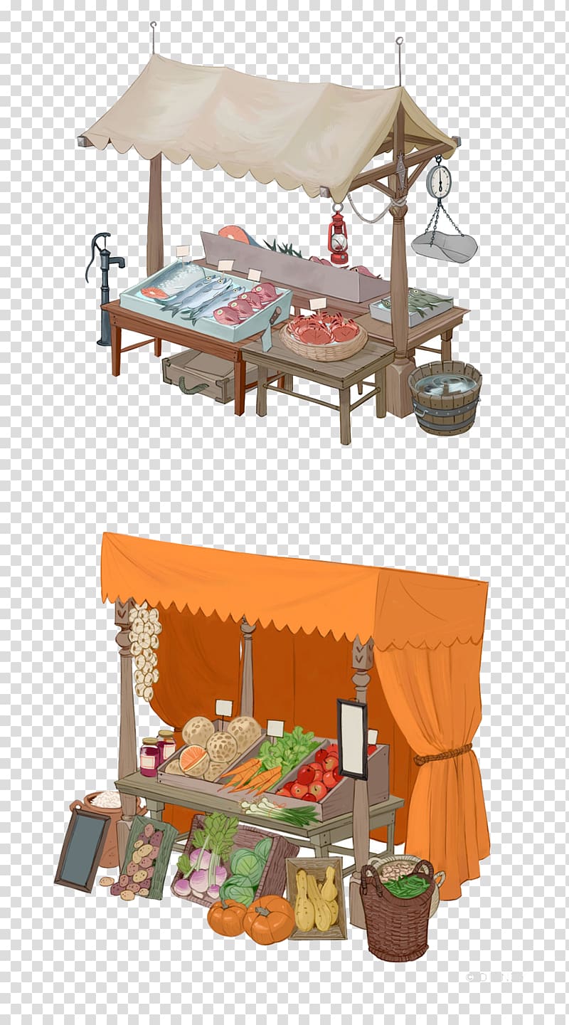 a variety of small vendors transparent background PNG clipart