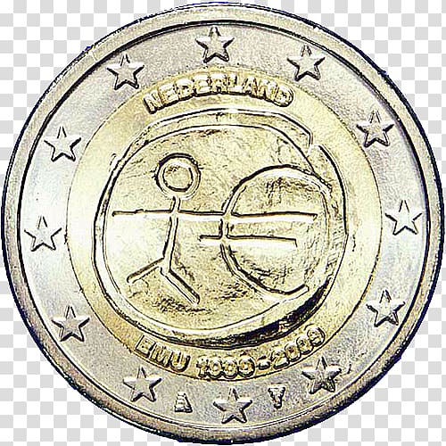 Belgium Sammarinese euro coins 2 euro coin, Coin transparent background PNG clipart
