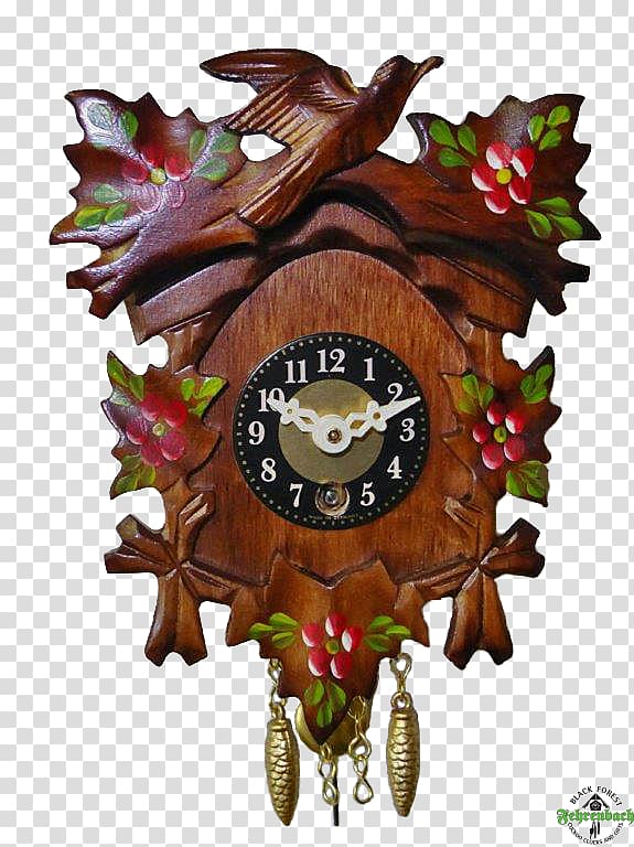 Cuckoo clock Black Forest clockmakers Quartz clock, carved flowers transparent background PNG clipart