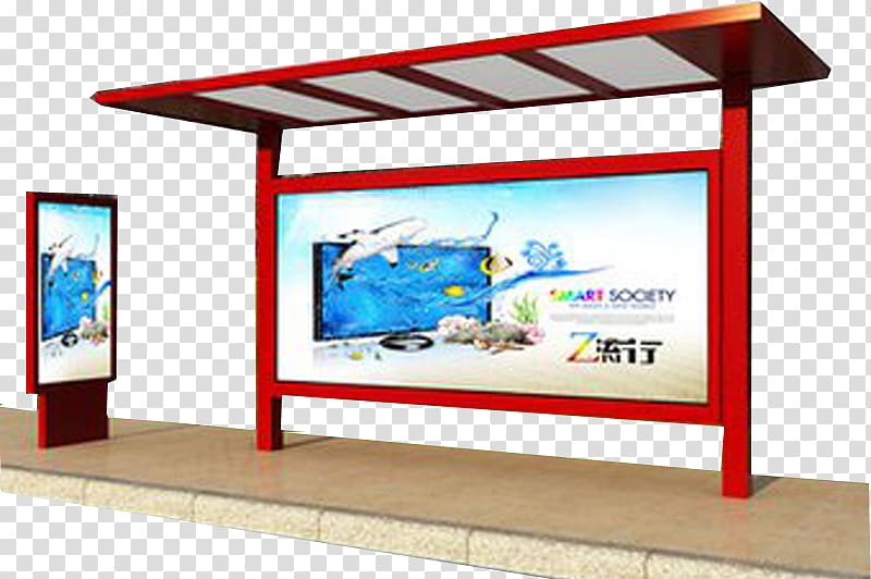 u6b7c-20u6218u6597u673a Bus Advertising, 2017 red outdoor bus stop sign transparent background PNG clipart