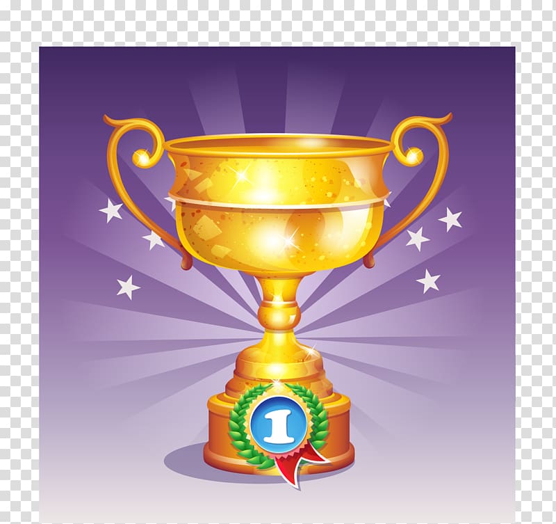 Drawing Medal, golden cup transparent background PNG clipart
