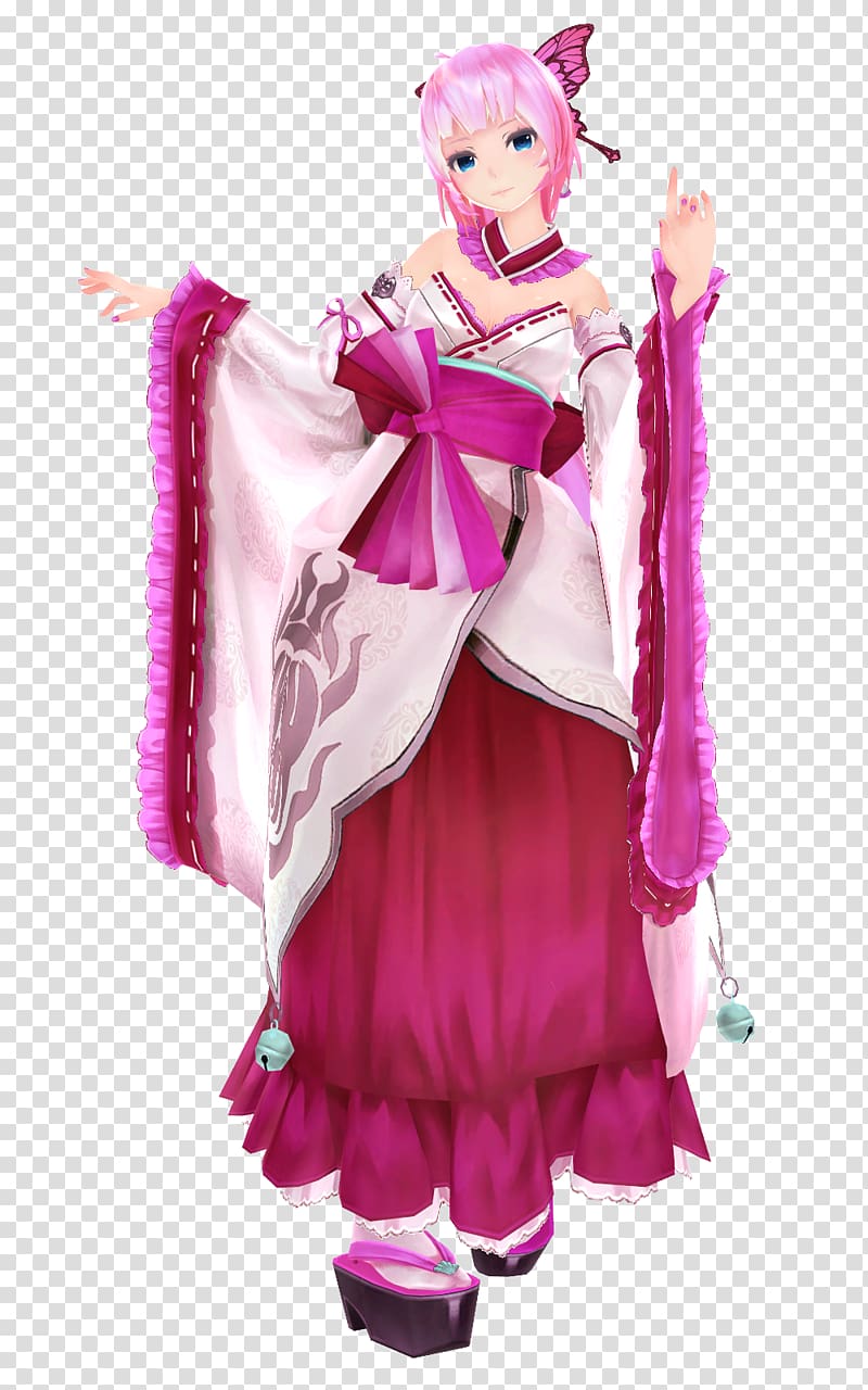Kimono Megurine Luka MikuMikuDance Hatsune Miku Yukata, hatsune miku transparent background PNG clipart