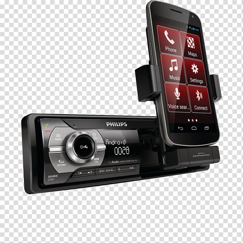 Philips CarStudio CMD305A Portable media player Vehicle audio Android, car transparent background PNG clipart