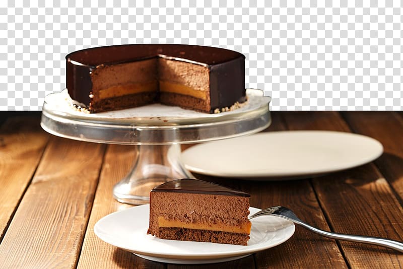 Flourless chocolate cake Cheesecake Sachertorte Layer cake, chocolate cake transparent background PNG clipart