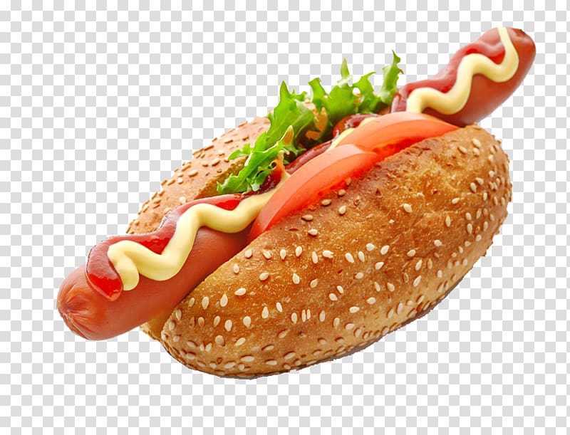 Chicago-style hot dog Sausage Bratwurst Ham, hot dog transparent background PNG clipart