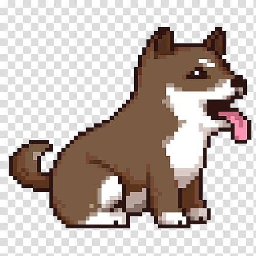 Pixel art dog character design shiba em