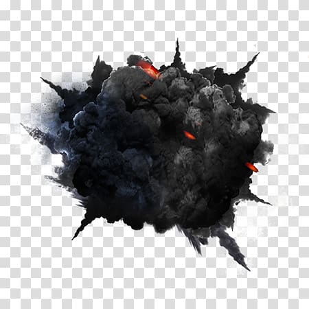 Black smoke explosion transparent background PNG clipart