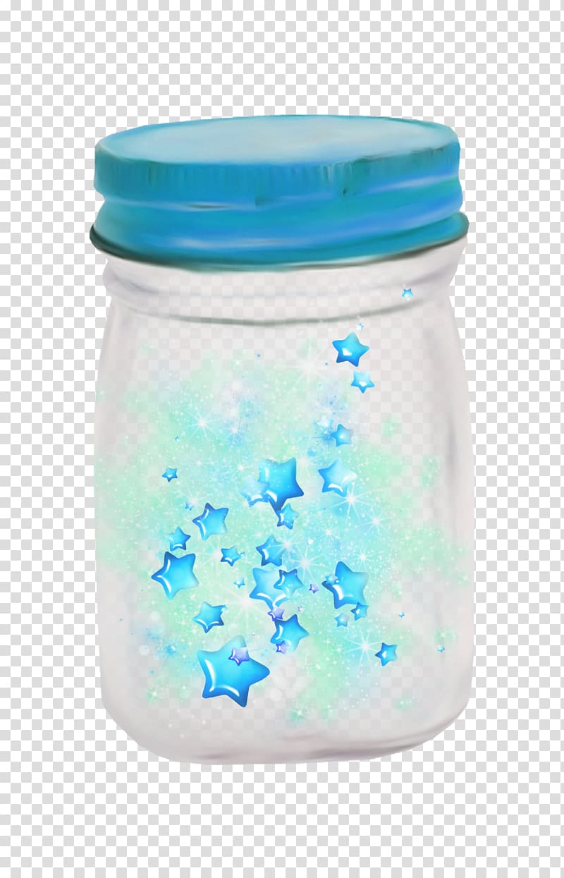 Plastic bottle Glass bottle, Blue Star,Wishing bottle transparent background PNG clipart