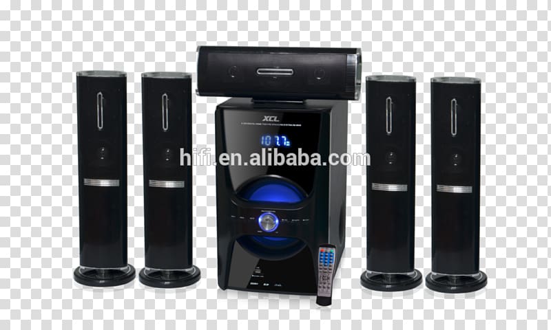 Home Theater Systems 5.1 surround sound Loudspeaker Wireless speaker Cinema, sound system transparent background PNG clipart