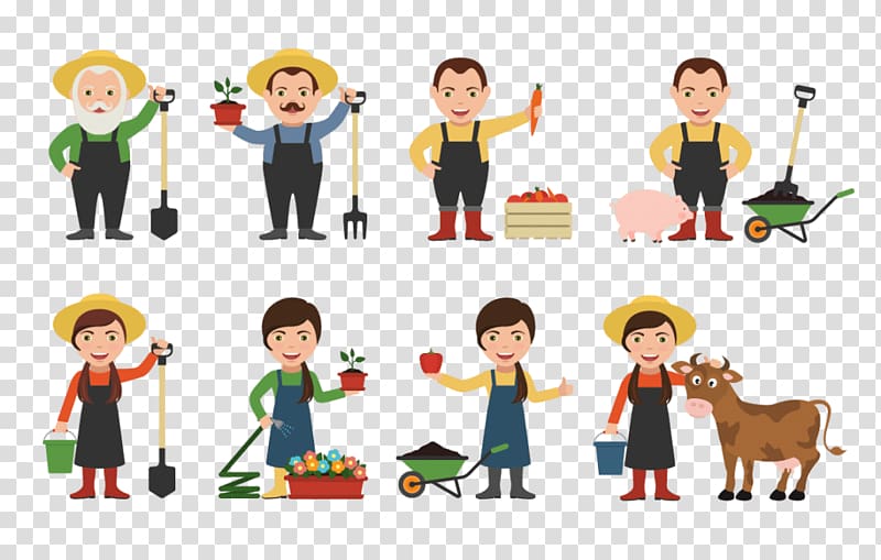 Illustration Farmer Crop Harvest, farmer Cartoon transparent background PNG clipart