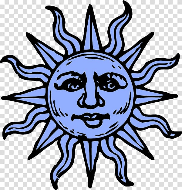 Face Sun Smiley , Blue Sun transparent background PNG clipart