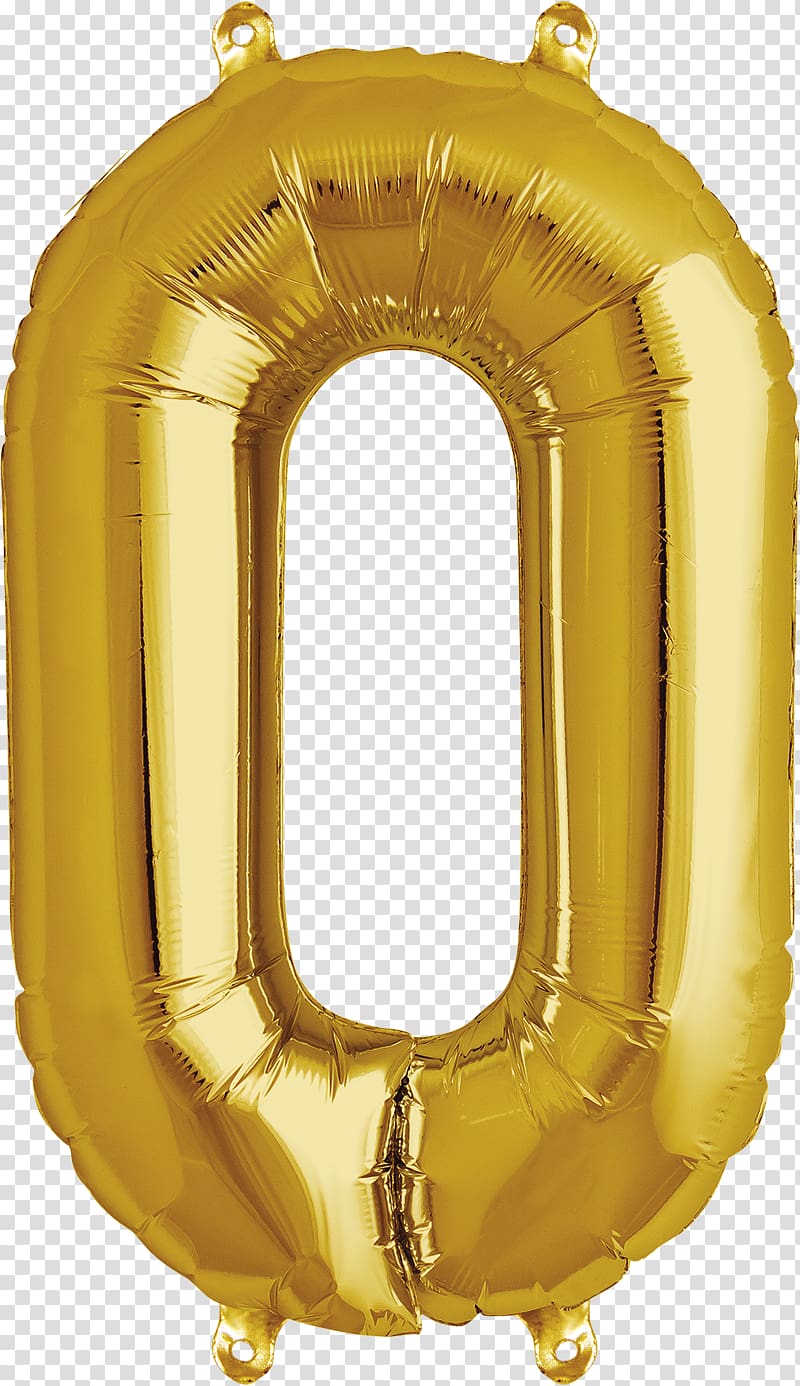 Gas balloon Gold Birthday Number, balloon transparent background PNG clipart