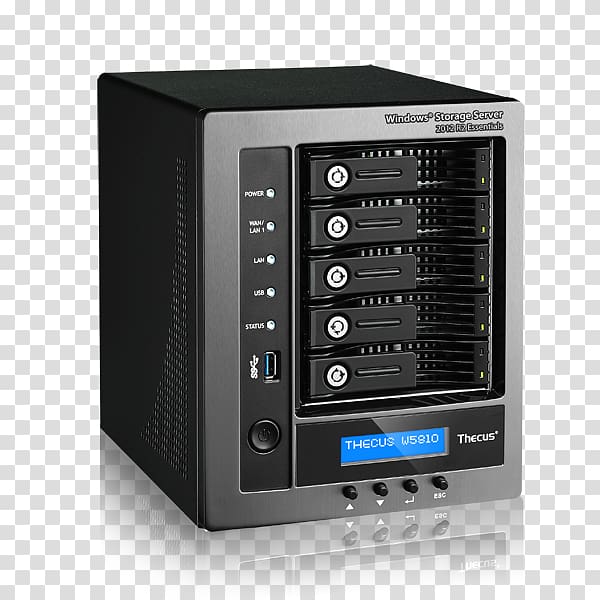 Network Attached Storage N5810PRO Network Storage Systems Data storage Thecus N5810 NAS Desktop Ethernet Lan Black Storage Server, cloud computing transparent background PNG clipart