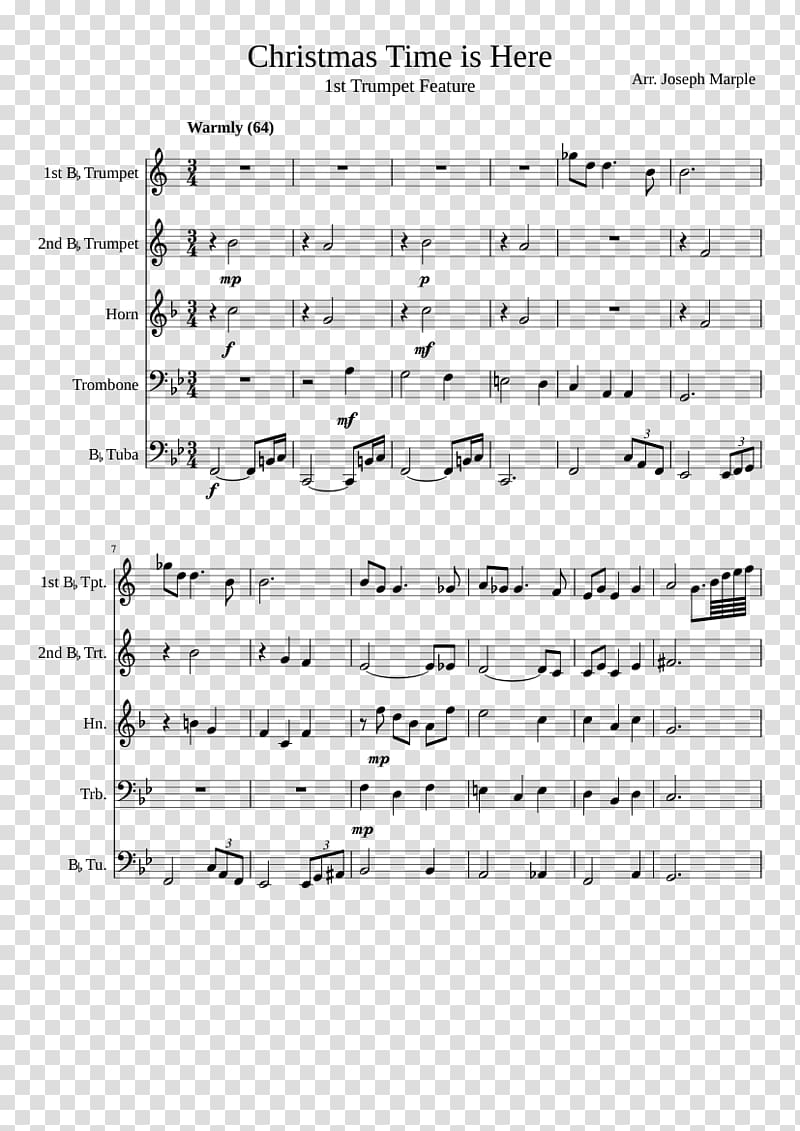 Sheet Music Trumpet Brass quintet French Horns, sheet music transparent background PNG clipart