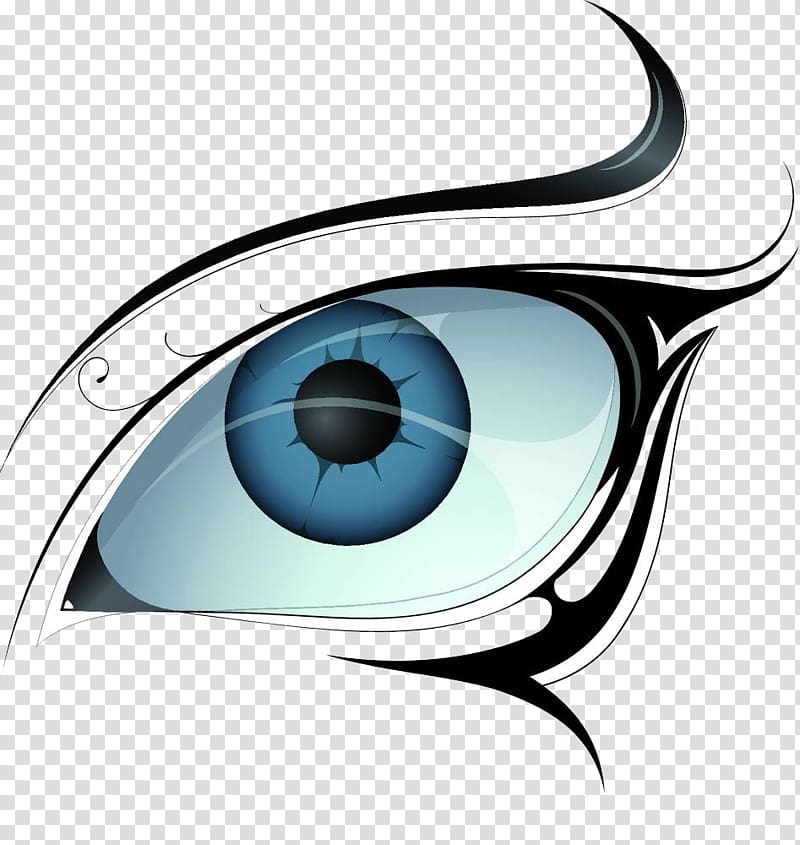 Tattoo Eye Vecteur Illustration, Hand painted blue eyes transparent background PNG clipart