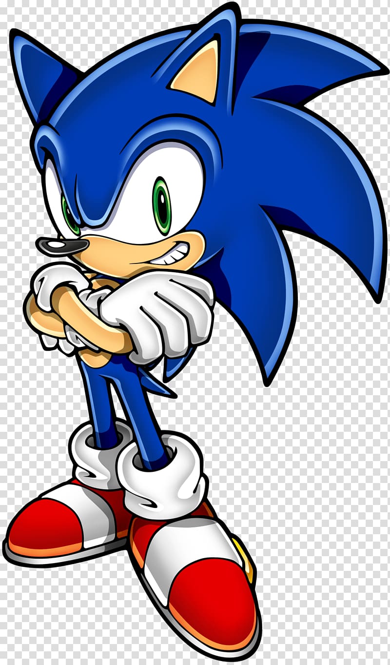 Sonic the hedgehog illustration, Sonic Hedgehog Standing Blue transparent background PNG clipart