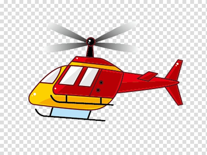 red and yellow helicopter , Airplane Aircraft Flight Cartoon, Helicopter transparent background PNG clipart